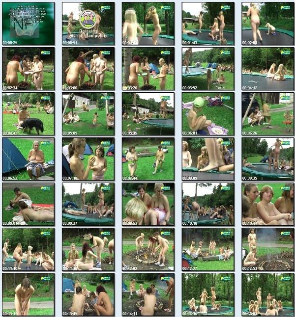 Relaxing with a Trampoline - Naturist freedom family nudism video [720×480 | 01:10:16 | 4.3 GB]