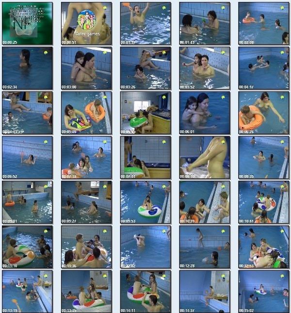 Water Games - Naturist freedom family nudism video in the pool [720×480 | 01:14:29 | 4.3 GB]