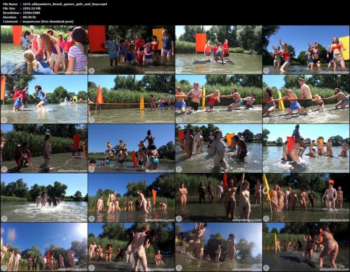 A group of guys and girls nudists in nature - funny naked games HD games and photo collection